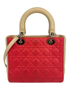 Christian Dior Two Tone Pink Cannage Medium Lady Dior