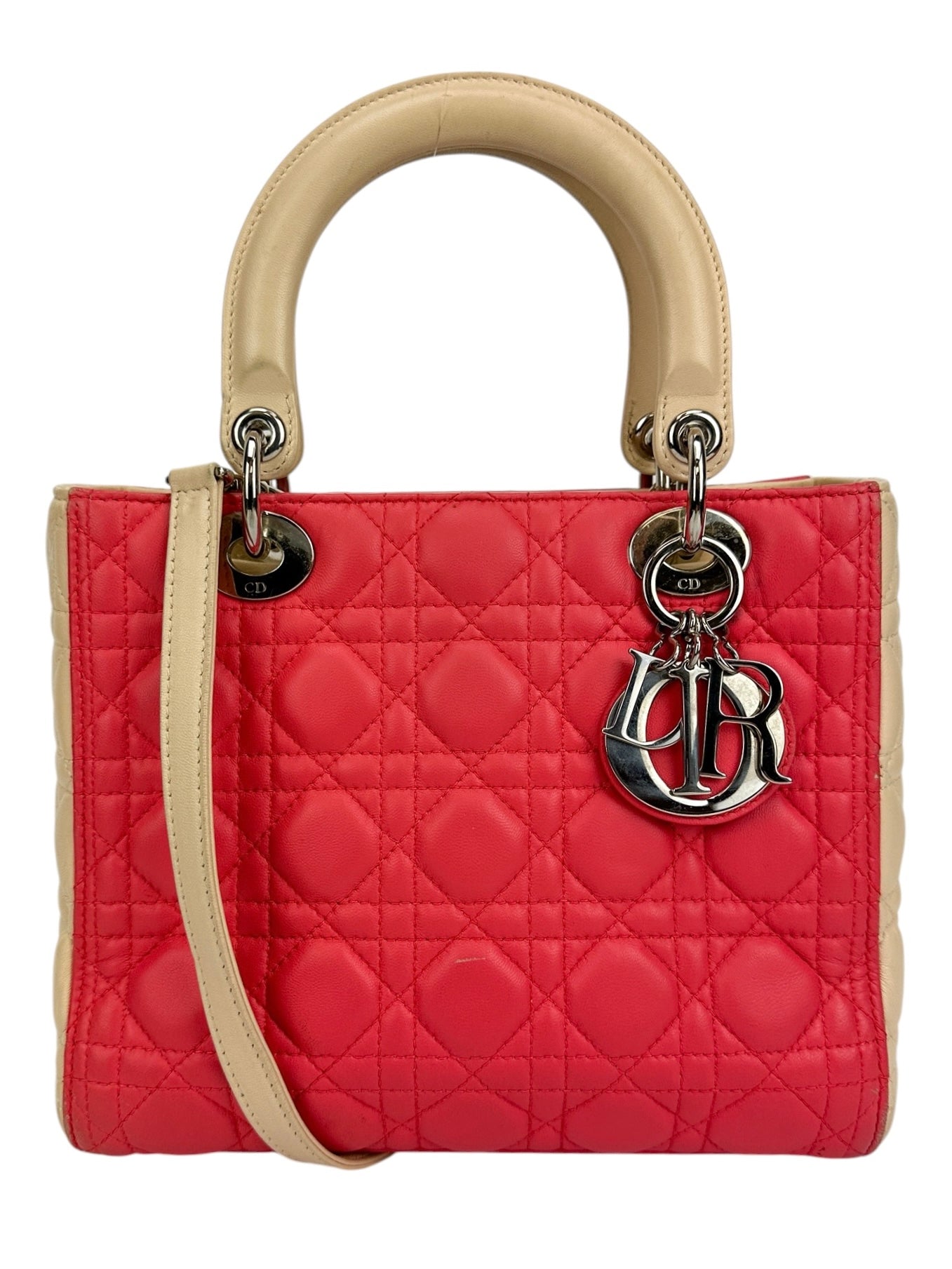 クリスチャンディオール Christian Dior レディディオール ミディアム 2WAYバッグ パイソン メタリックピンク 【72696】 Christian Dior - クリスチャンディオール Christian Dior レディ