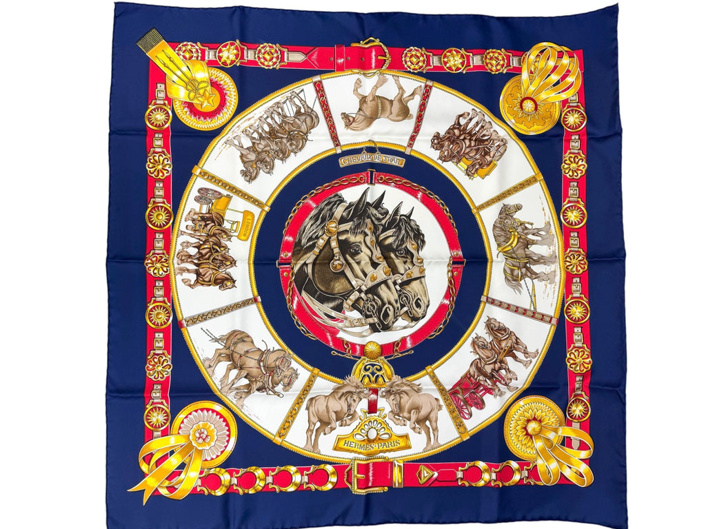 Hermès Chevaux Trait Scarf 90cm