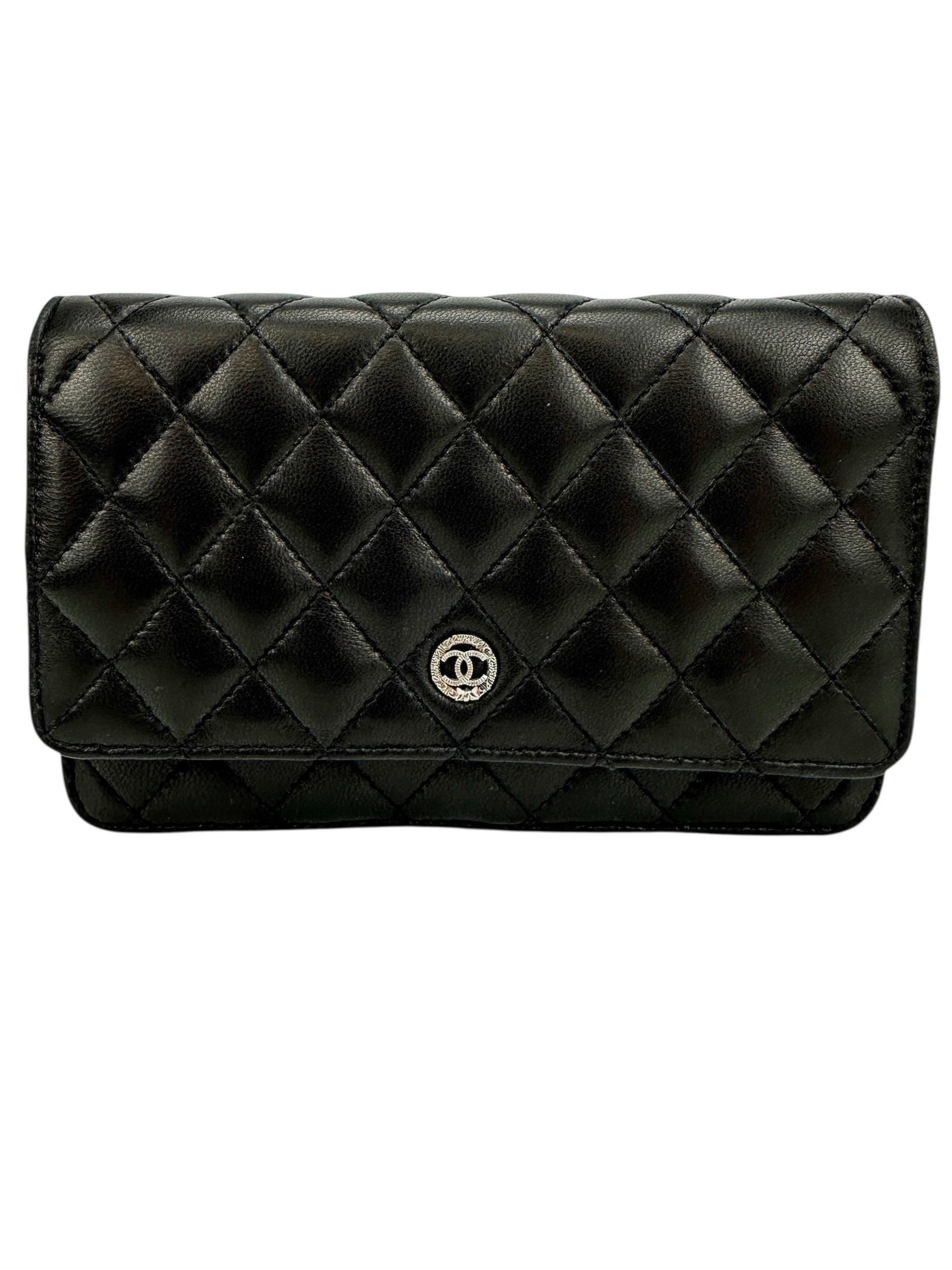 Chanel Black Quilted Lambskin Wallet On Chain (WOC)