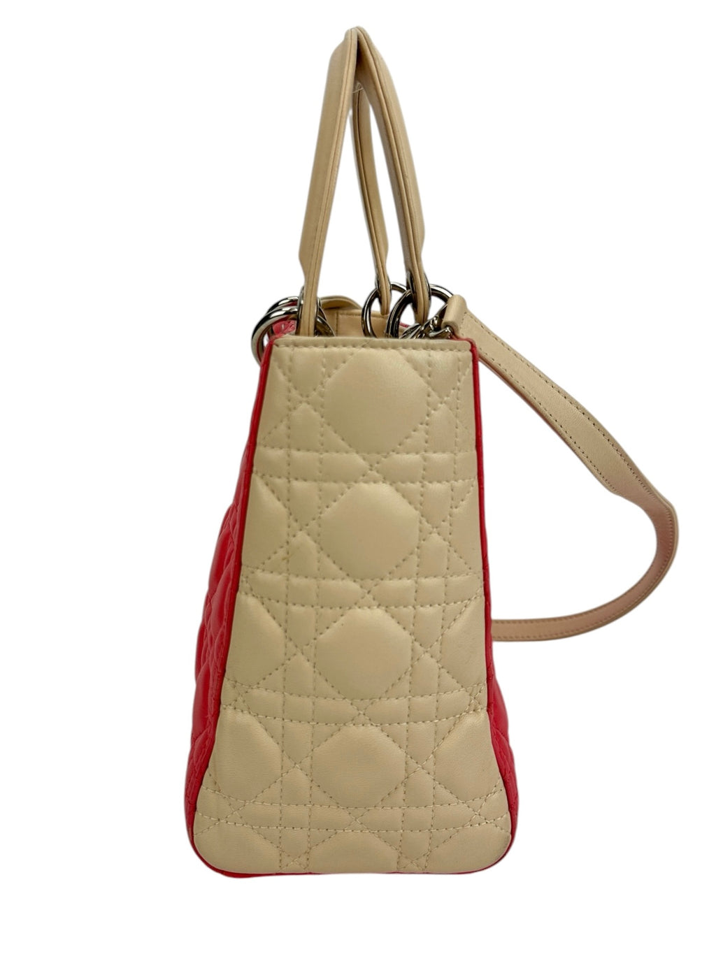 Christian Dior Two Tone Pink Cannage Medium Lady Dior