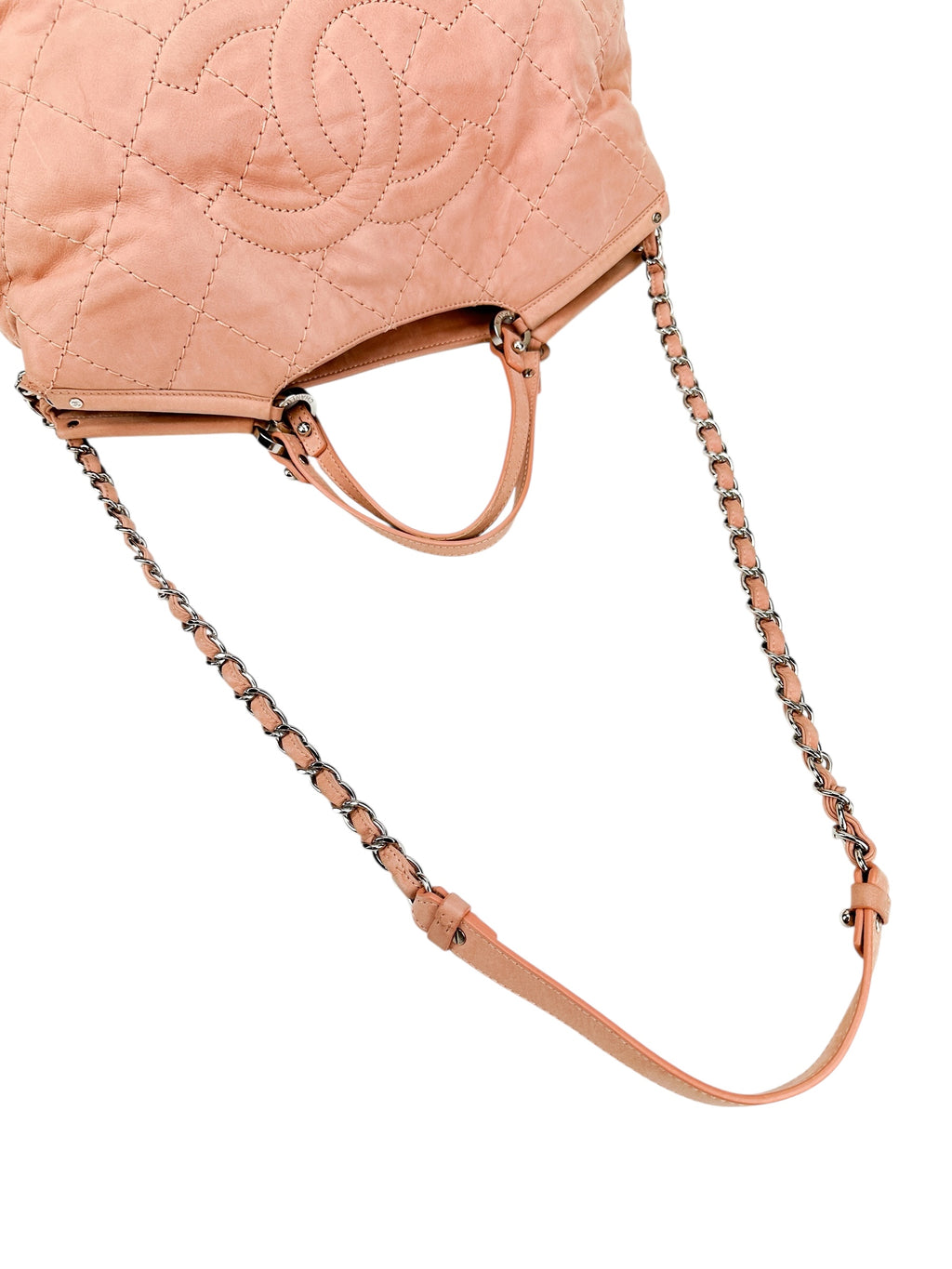 Chanel Pink Quilted Leather 2 Way Tote