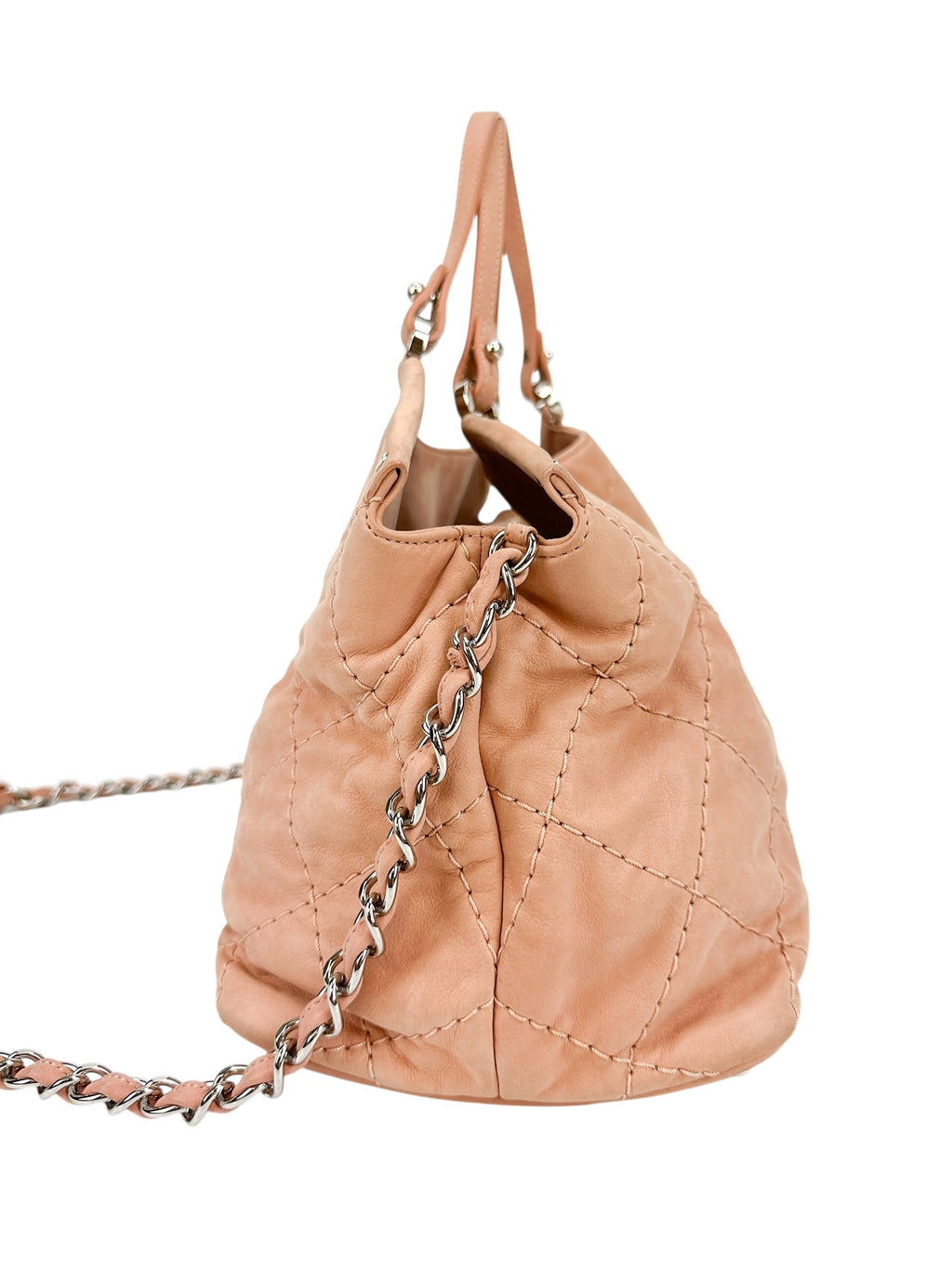 Chanel Pink Quilted Leather 2 Way Tote