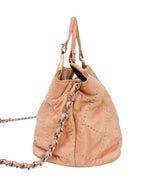Chanel Pink Quilted Leather 2 Way Tote