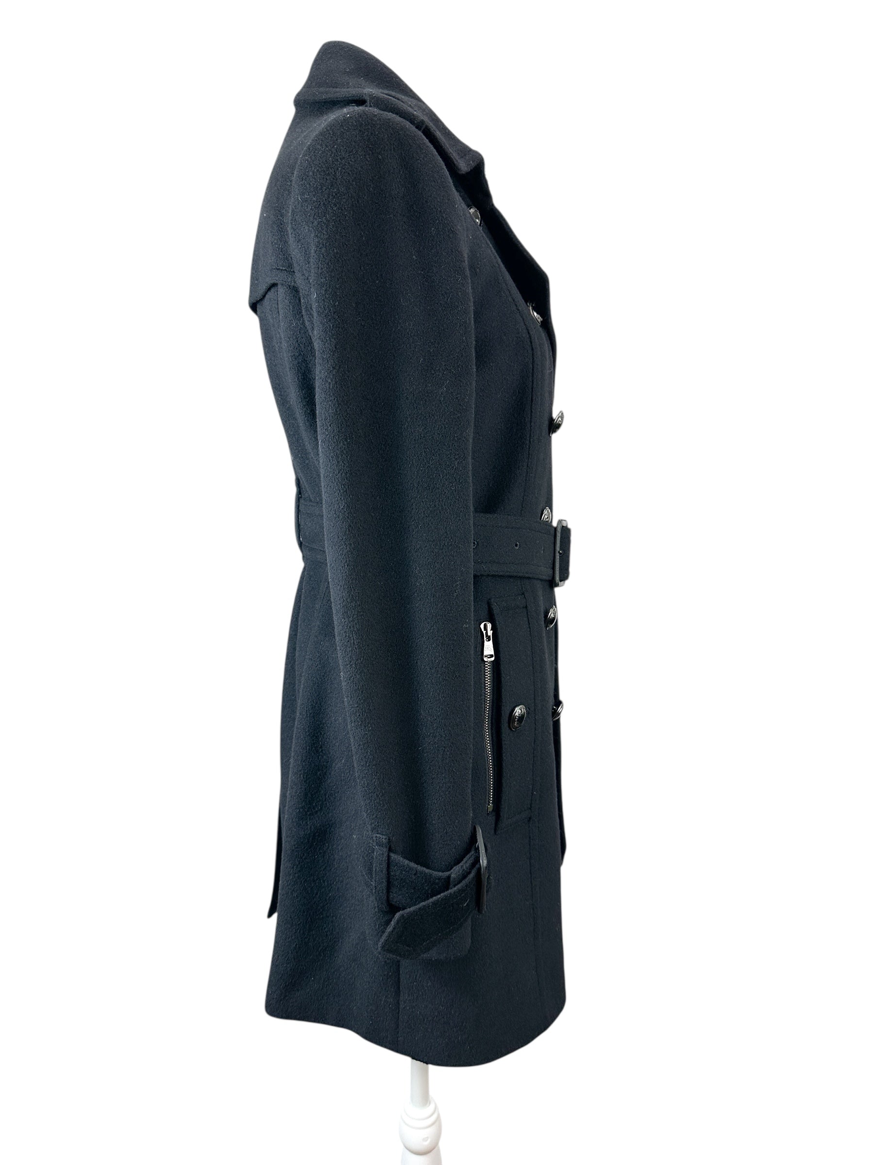 Burberry Black Wool Coat Size 38