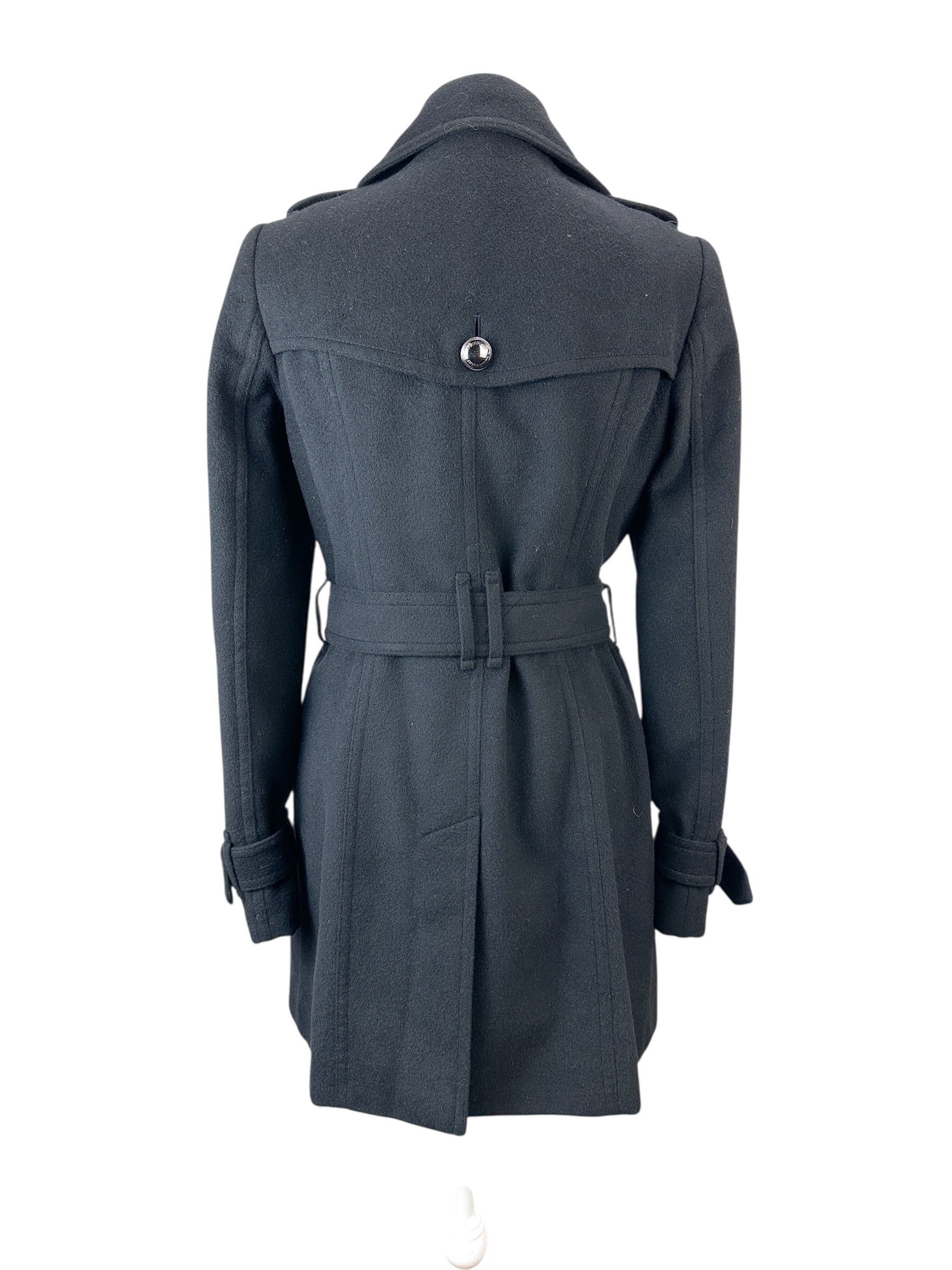 Burberry Black Wool Coat Size 38