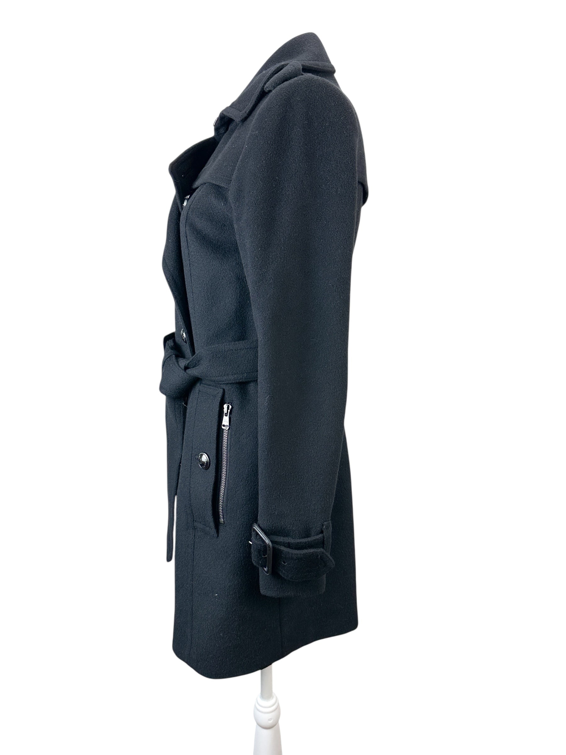 Burberry Black Wool Coat Size 38