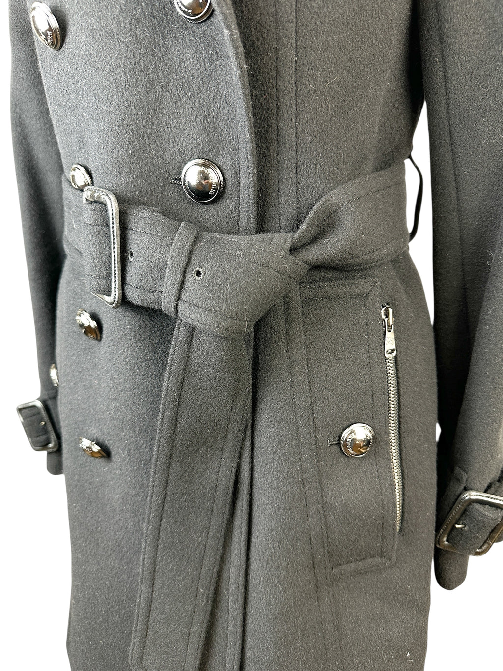 Burberry Black Wool Coat Size 38