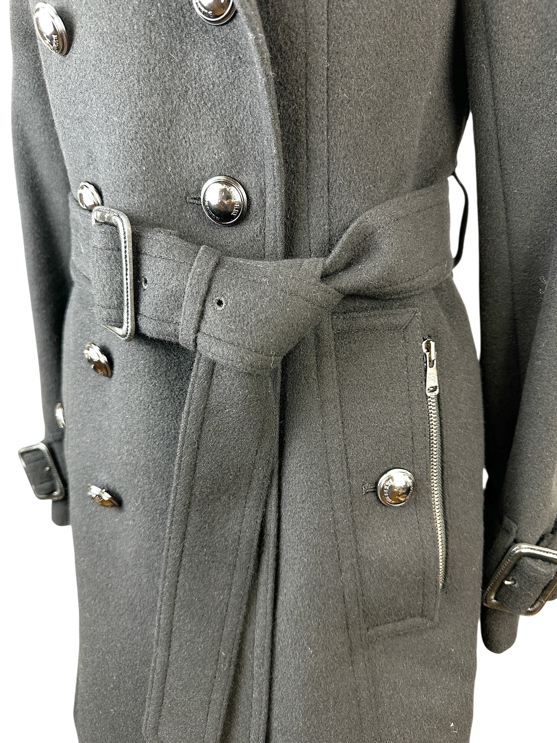 Burberry Black Wool Coat Size 38