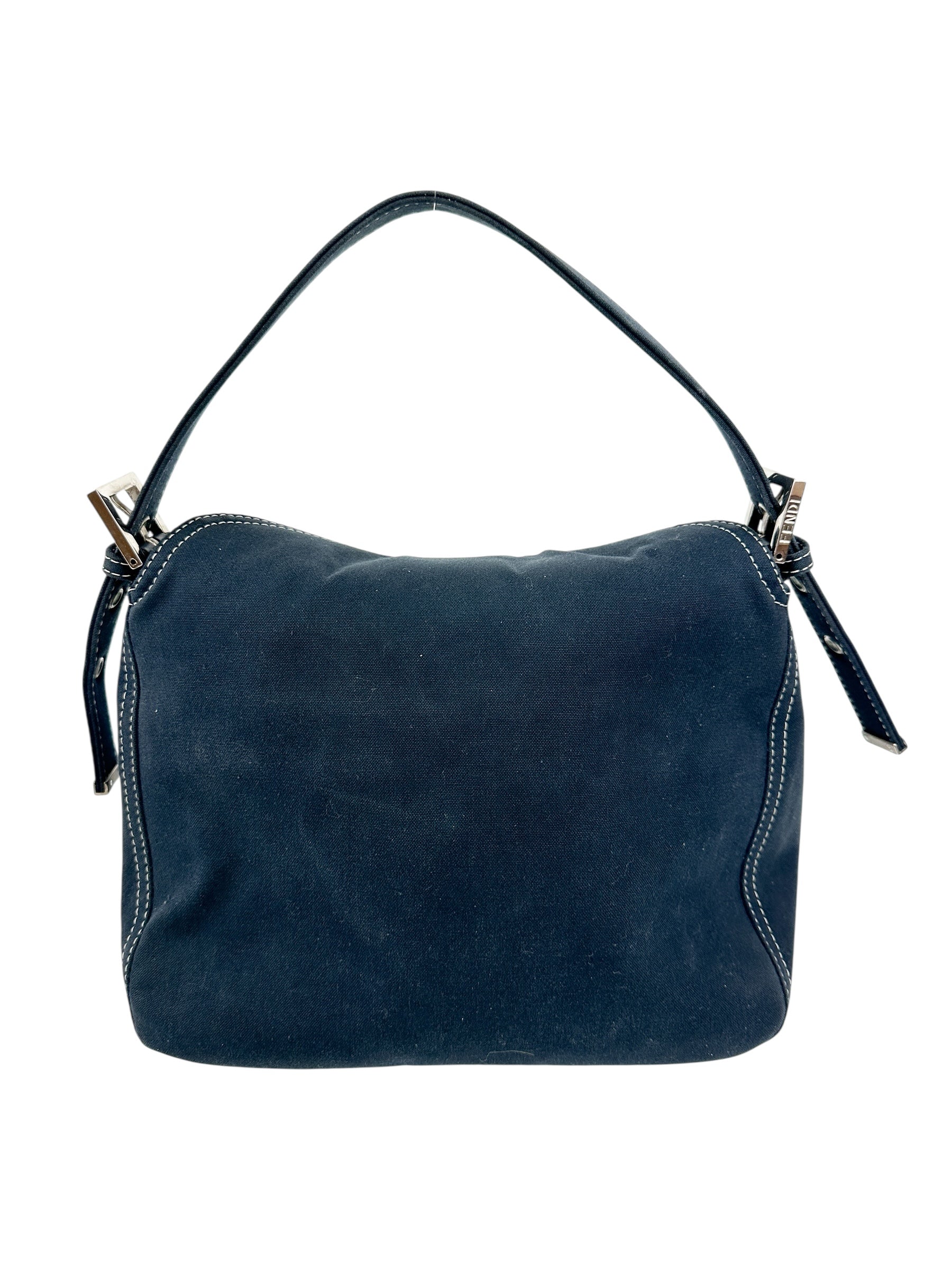 Fendi Navy Canvas Baguette