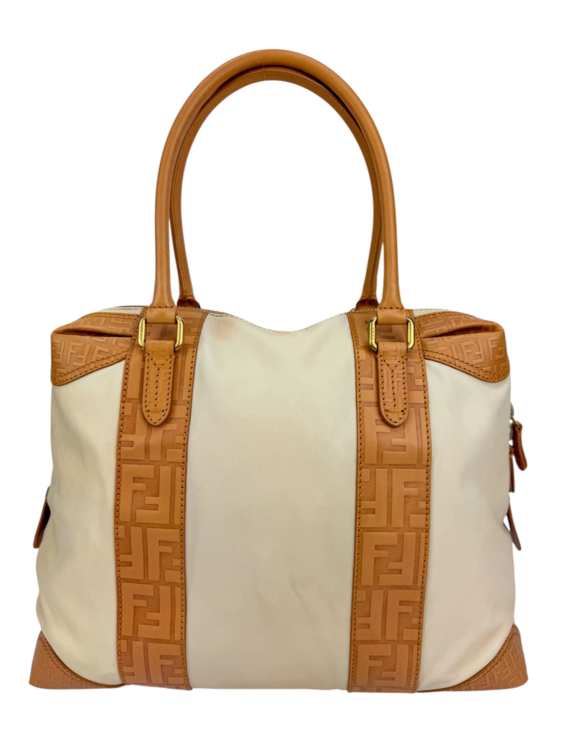 Fendi Cream Leather Tote