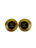 Chanel Black Gold Clip-On Earrings