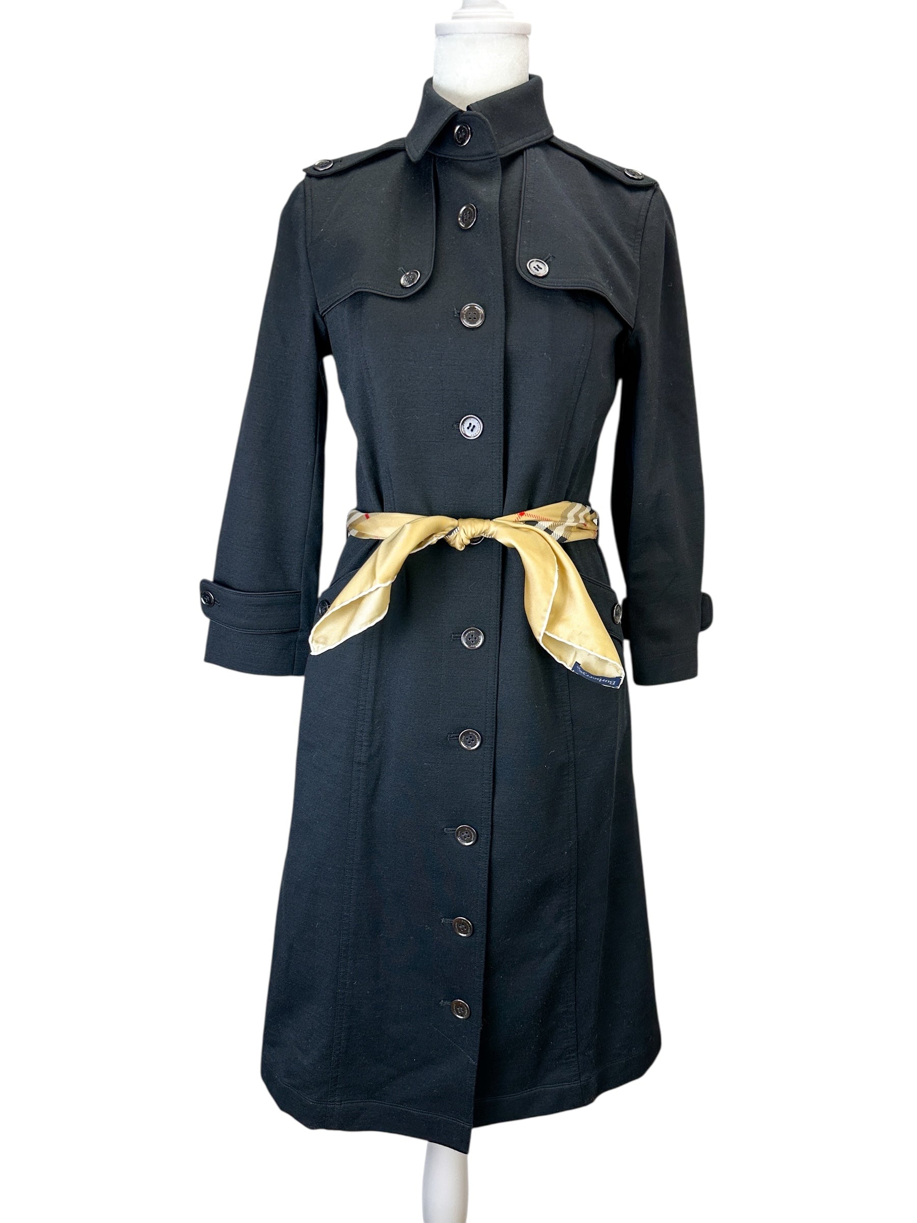 Burberry Black Trench Dress Size 38