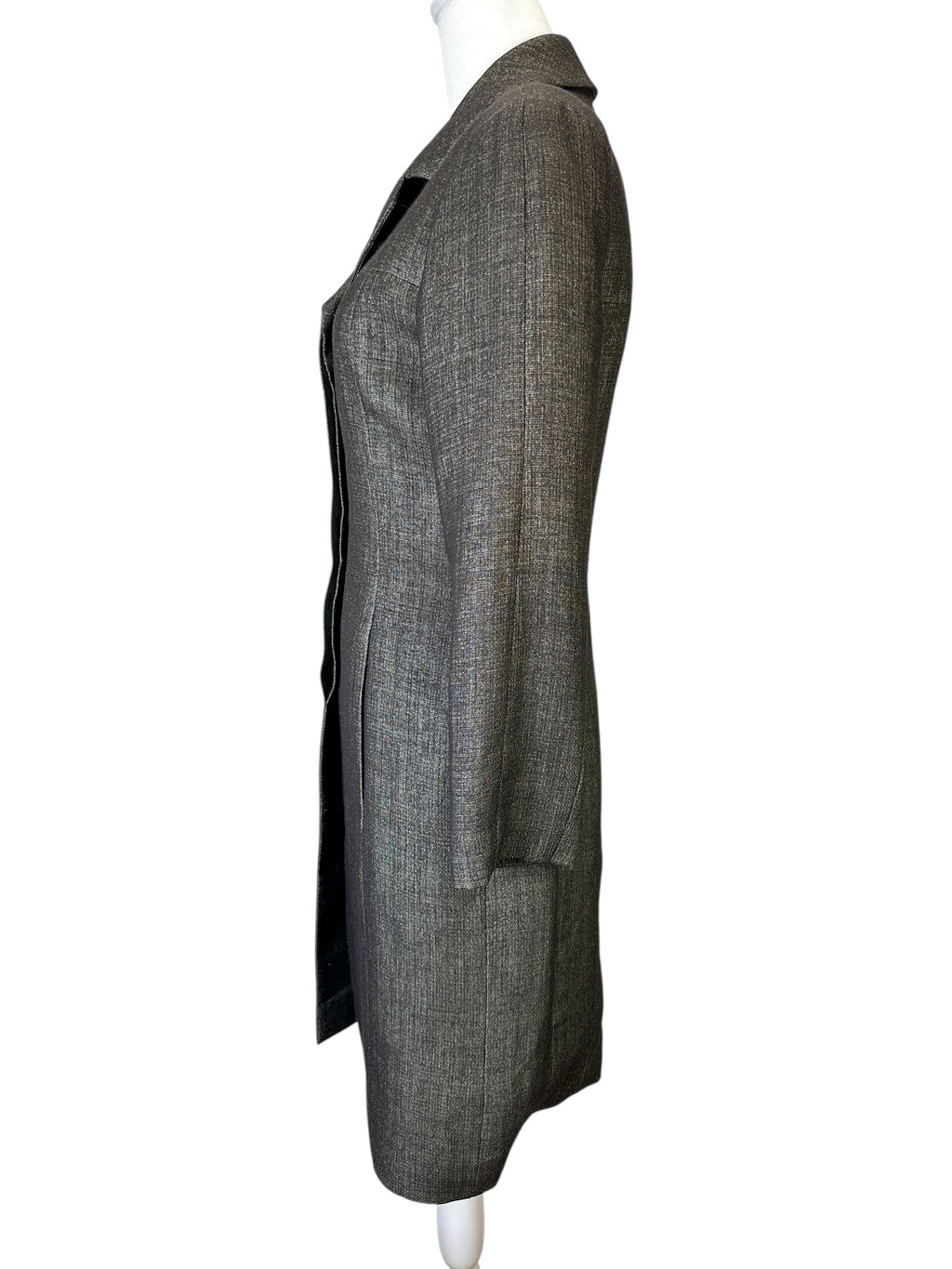 Chanel Grey Tweed Coat Size 38