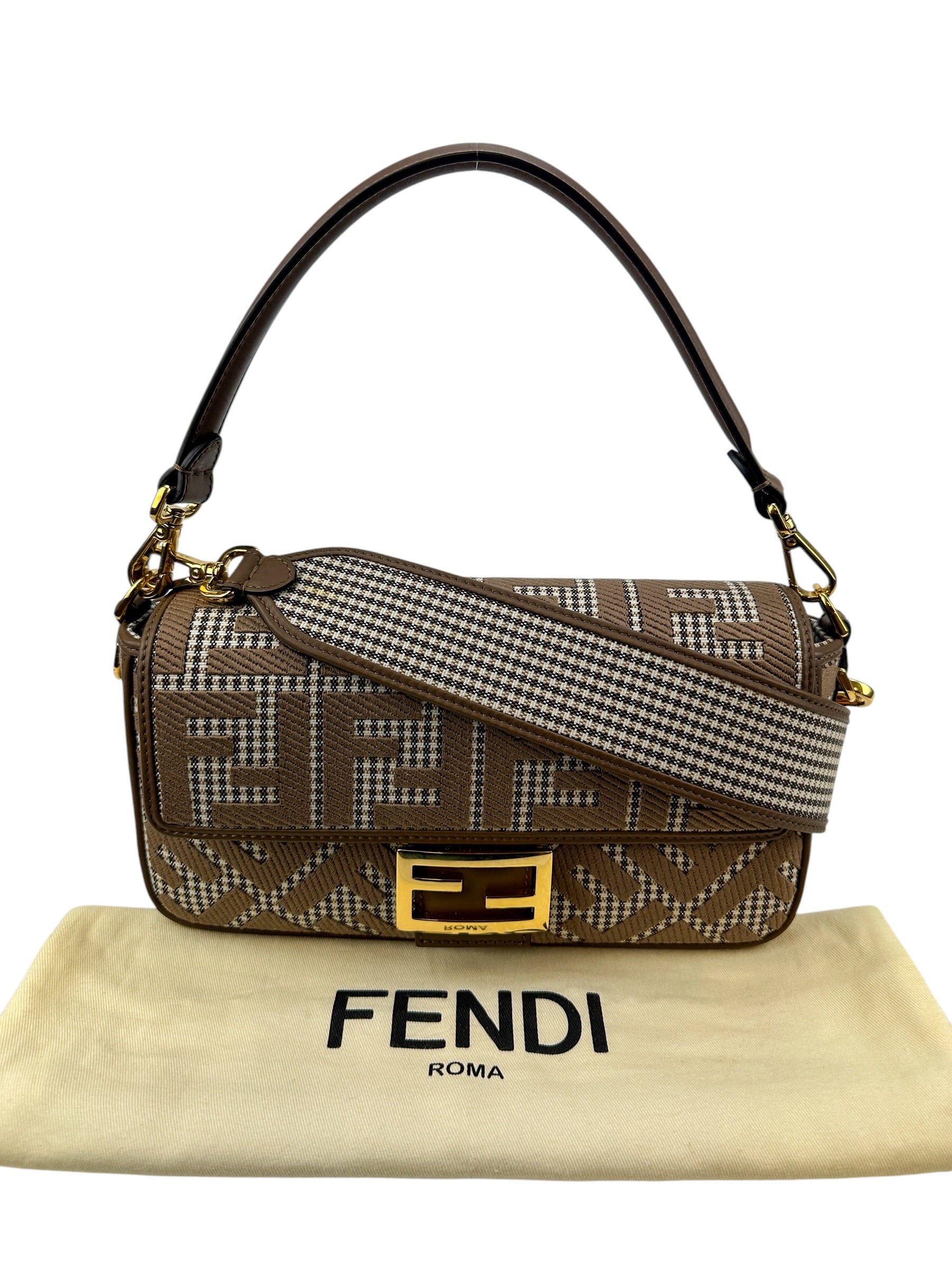 Fendi Beige FF Baguette