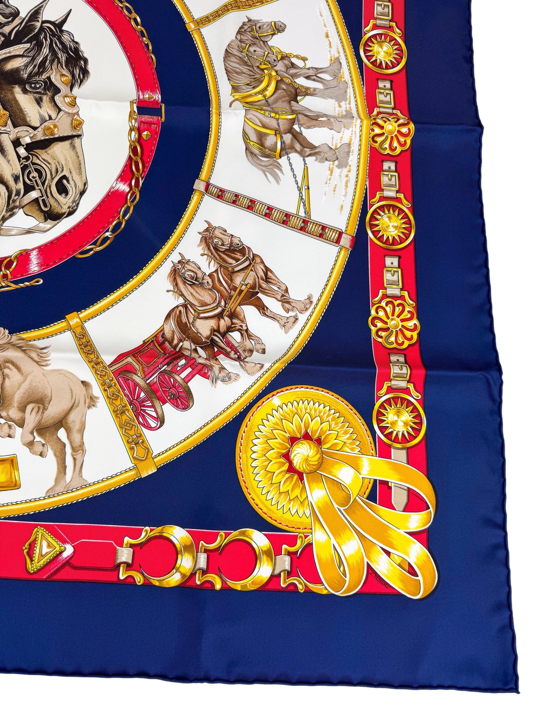 Hermès Chevaux Trait Scarf 90cm