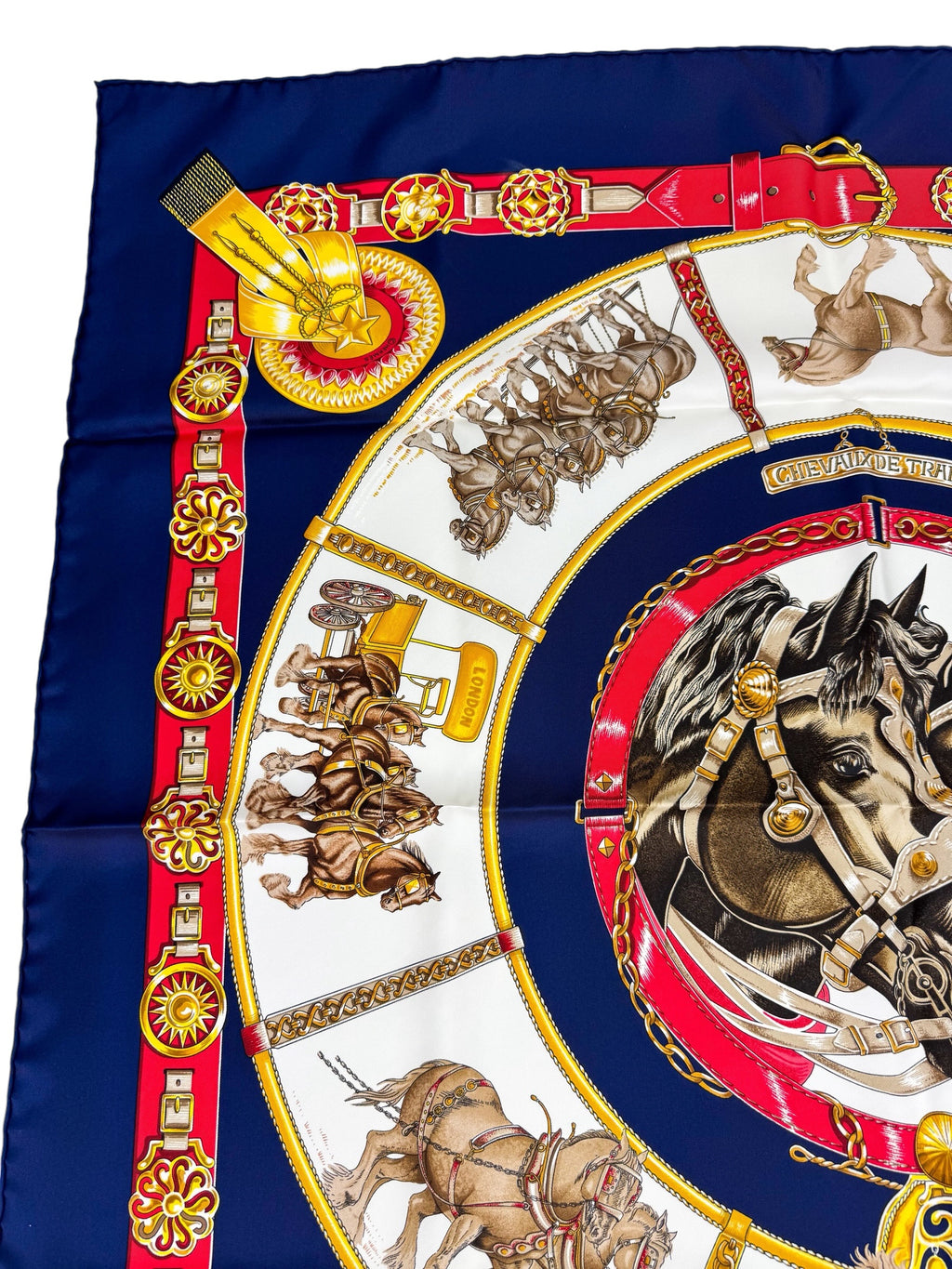 Hermès Chevaux Trait Scarf 90cm