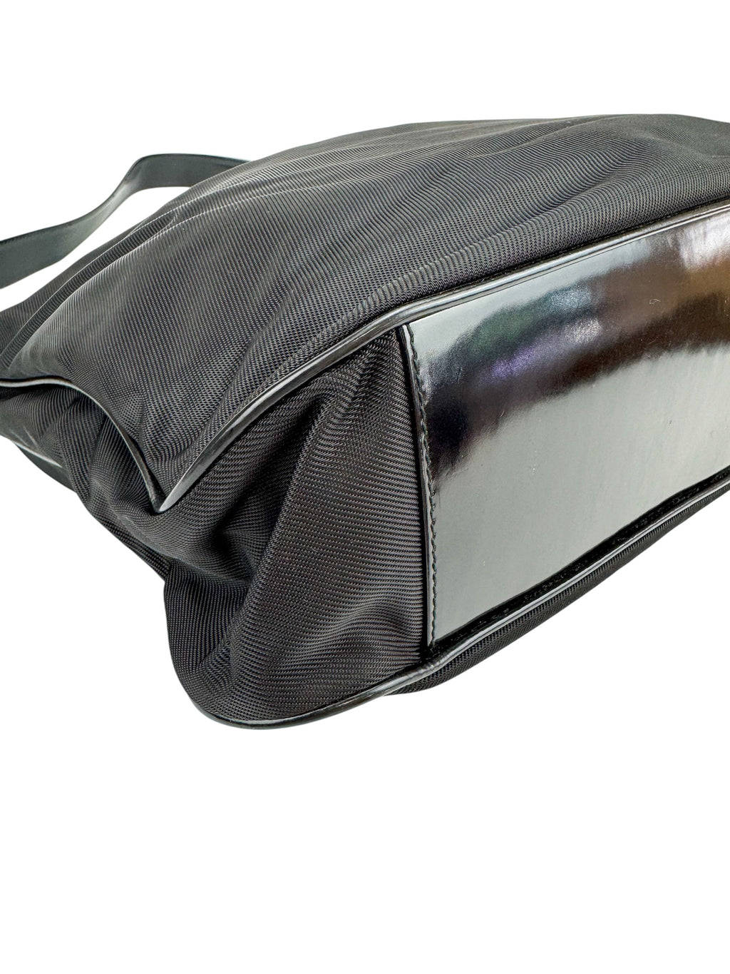 Gucci Black Nylon Bamboo Hobo Bag