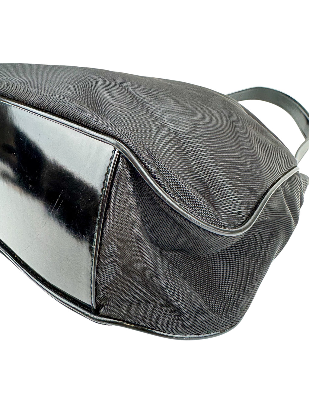 Gucci Black Nylon Bamboo Hobo Bag