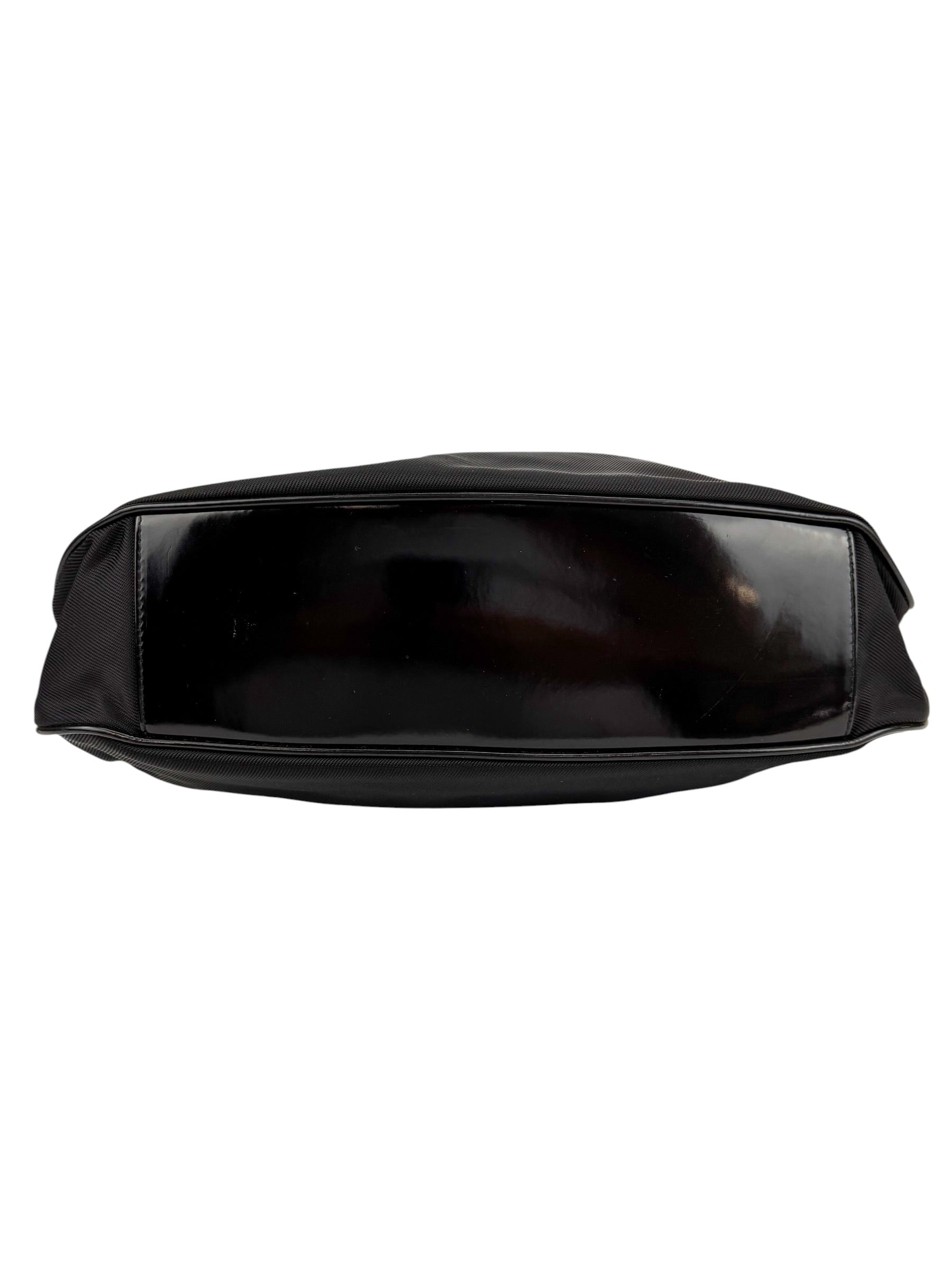 Gucci Black Nylon Bamboo Hobo Bag