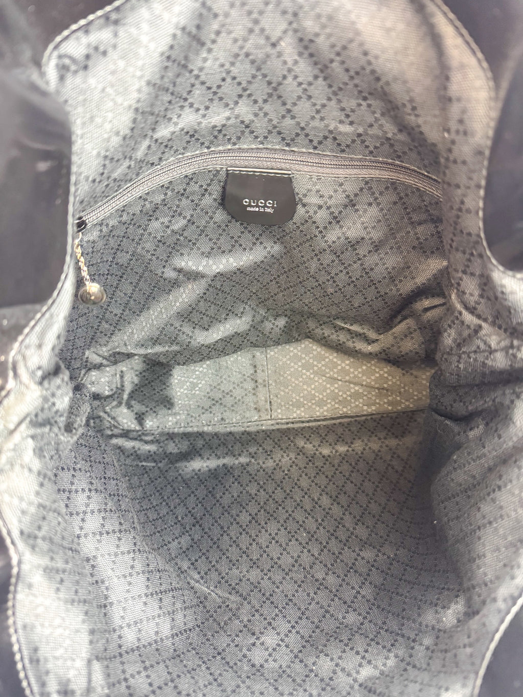 Gucci Black Nylon Bamboo Hobo Bag
