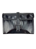 Hermès Vintage Black Box Calf Jige Clutch PM