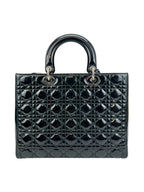 Christian Dior Black Patent Large Lady Dior