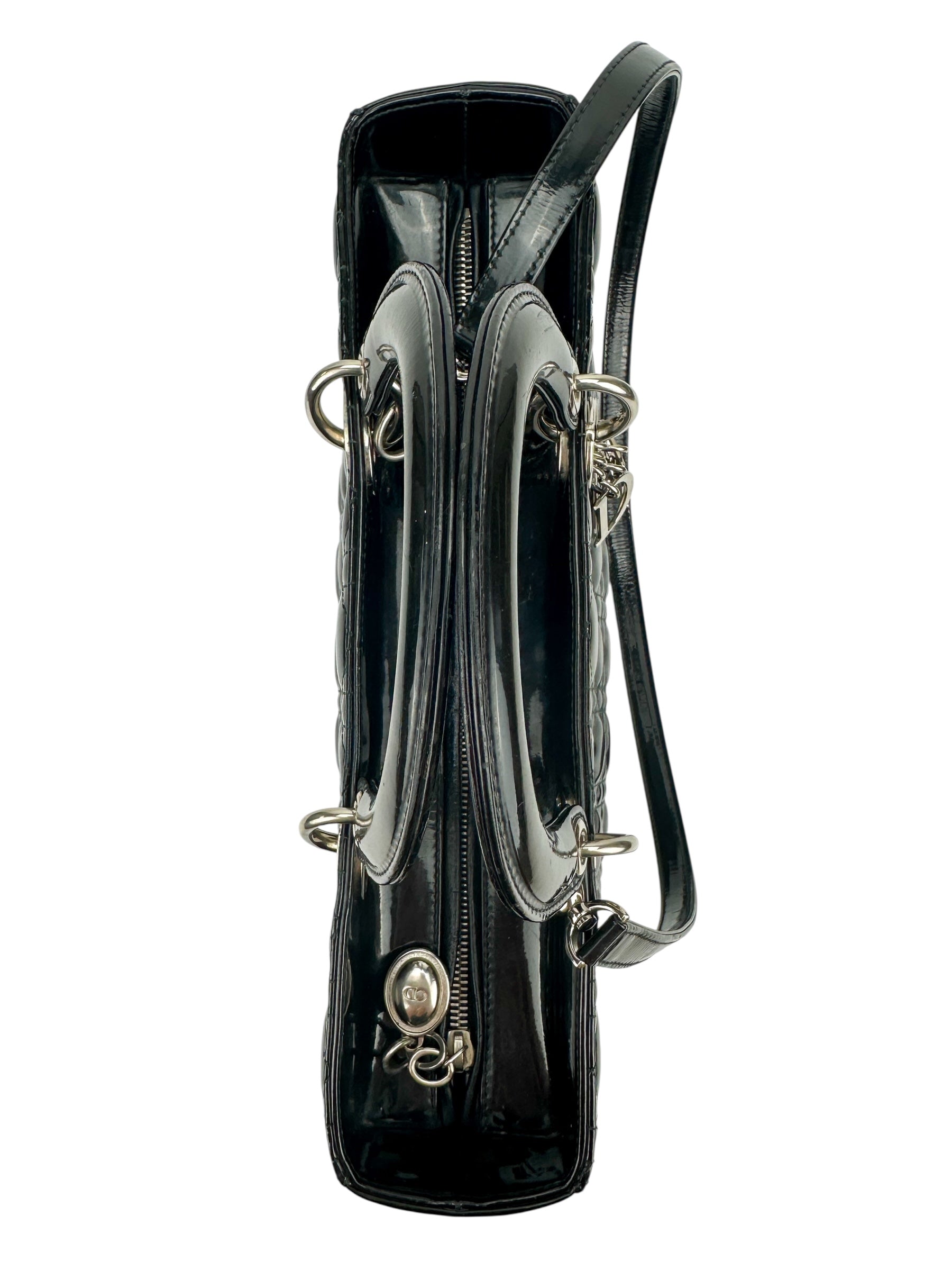 Christian Dior Black Patent Large Lady Dior