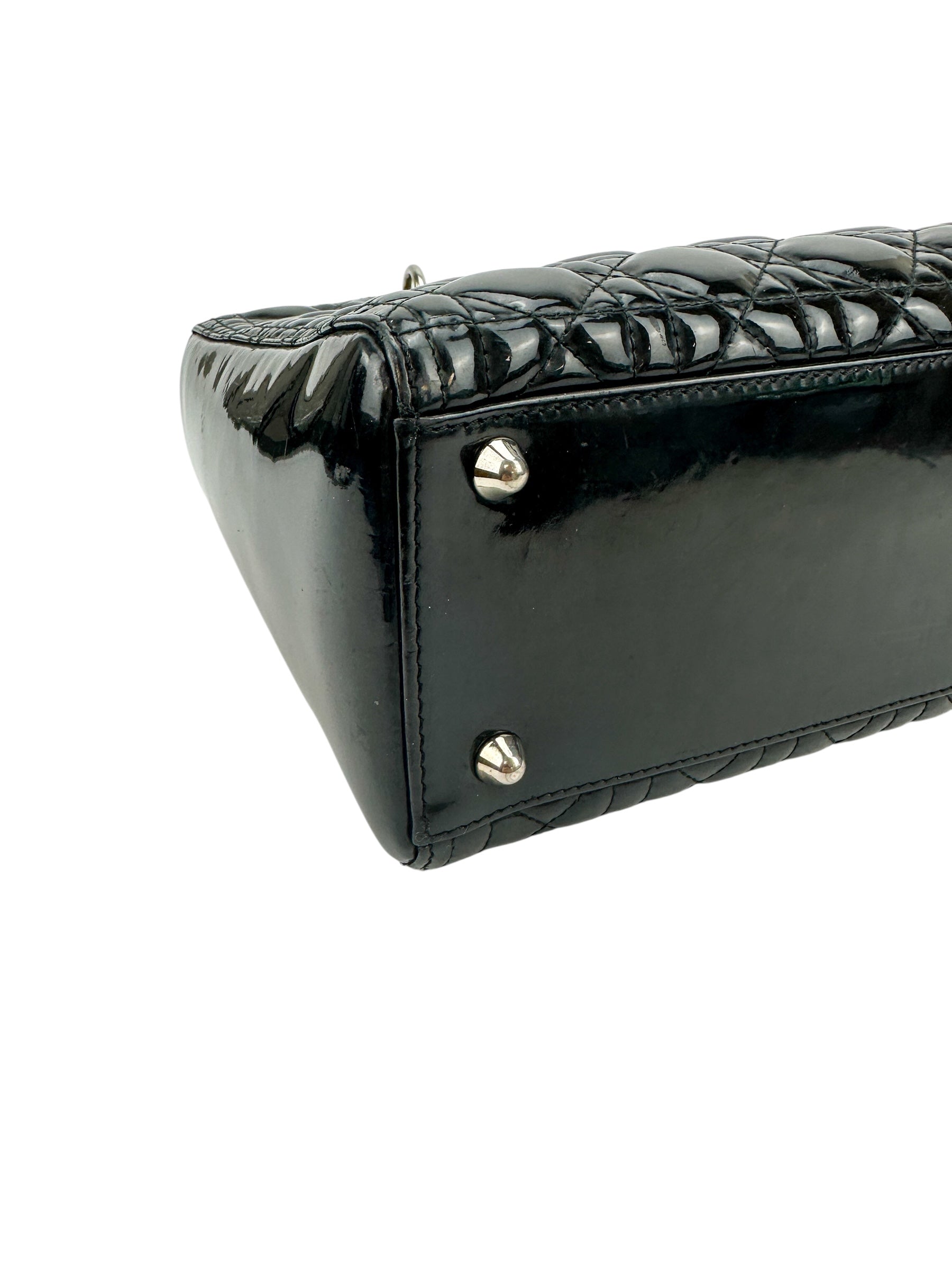 Christian Dior Black Patent Large Lady Dior