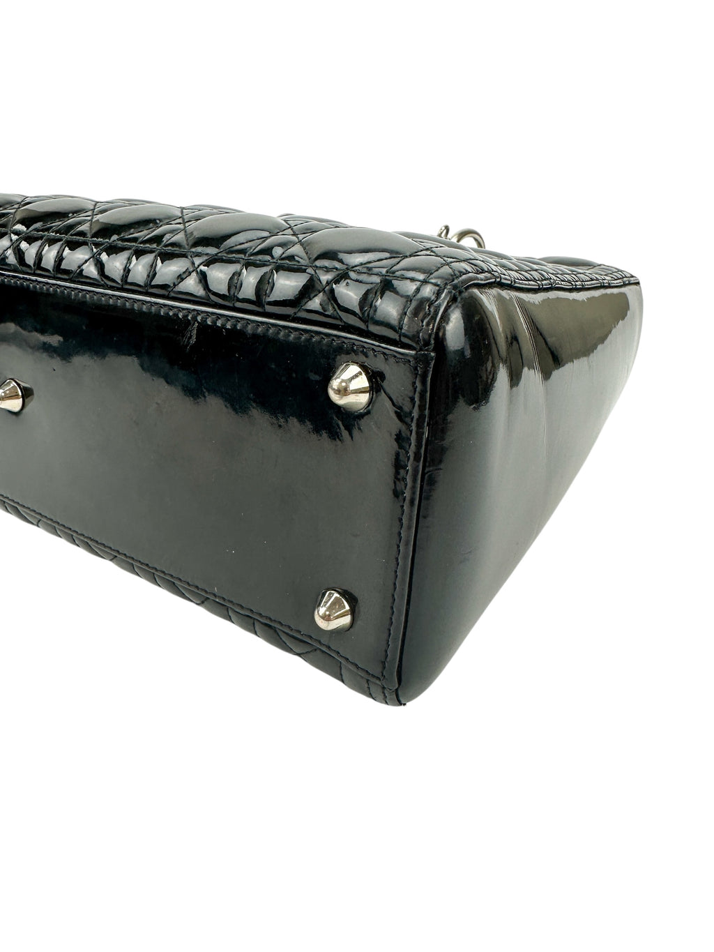 Christian Dior Black Patent Large Lady Dior
