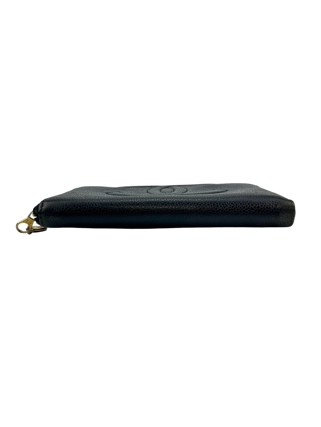 Chanel Black Caviar Zip Around Wallet