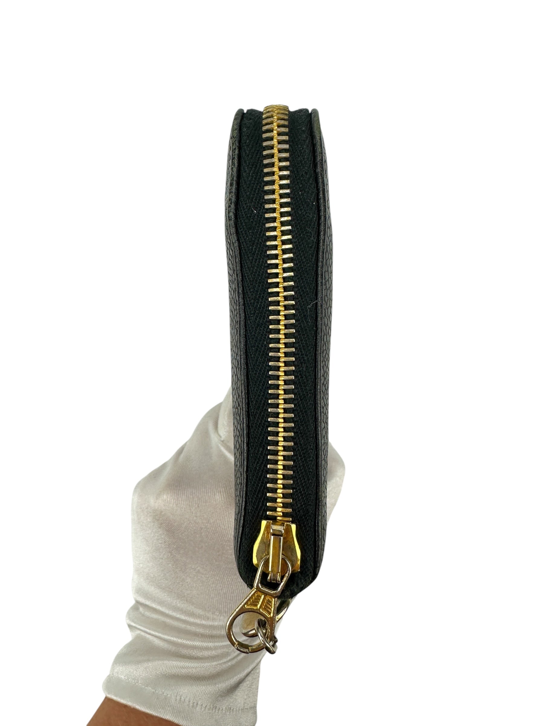 Chanel Black Caviar Zip Around Wallet