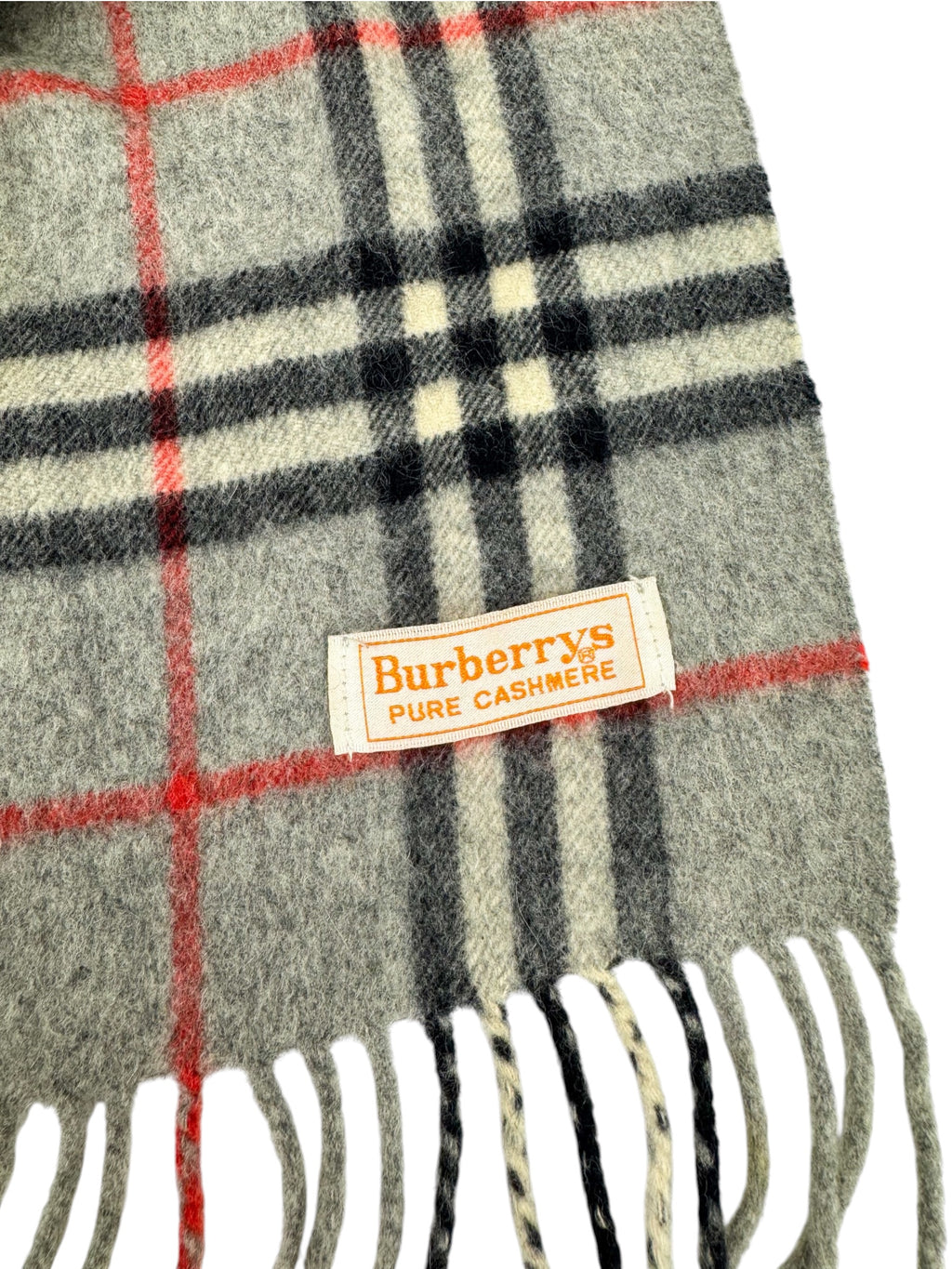 Burberry Grey Nova Check Cashmere Scarf