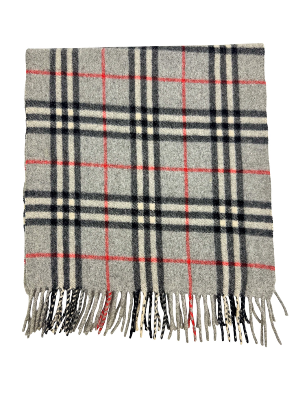 Burberry Grey Nova Check Cashmere Scarf