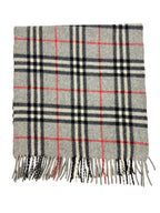 Burberry Grey Nova Check Cashmere Scarf