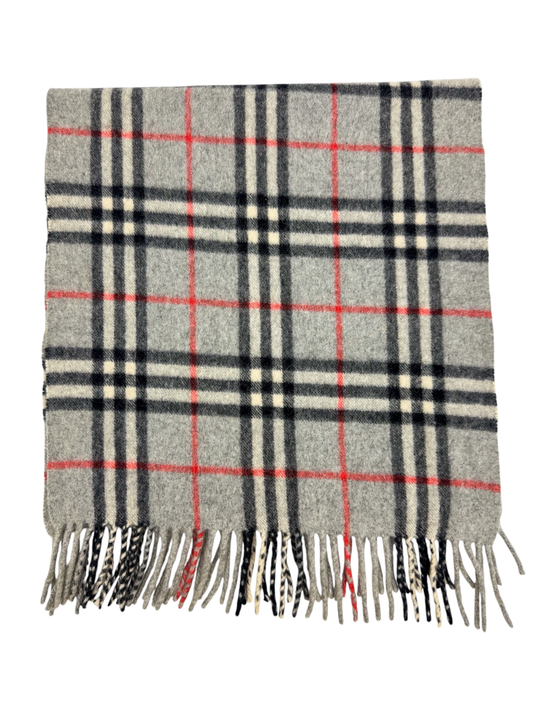 Burberry Grey Nova Check Cashmere Scarf