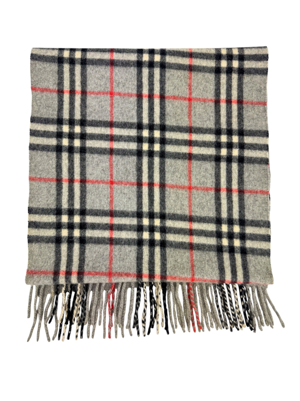 Burberry Grey Nova Check Cashmere Scarf