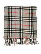 Burberry Grey Nova Check Cashmere Scarf