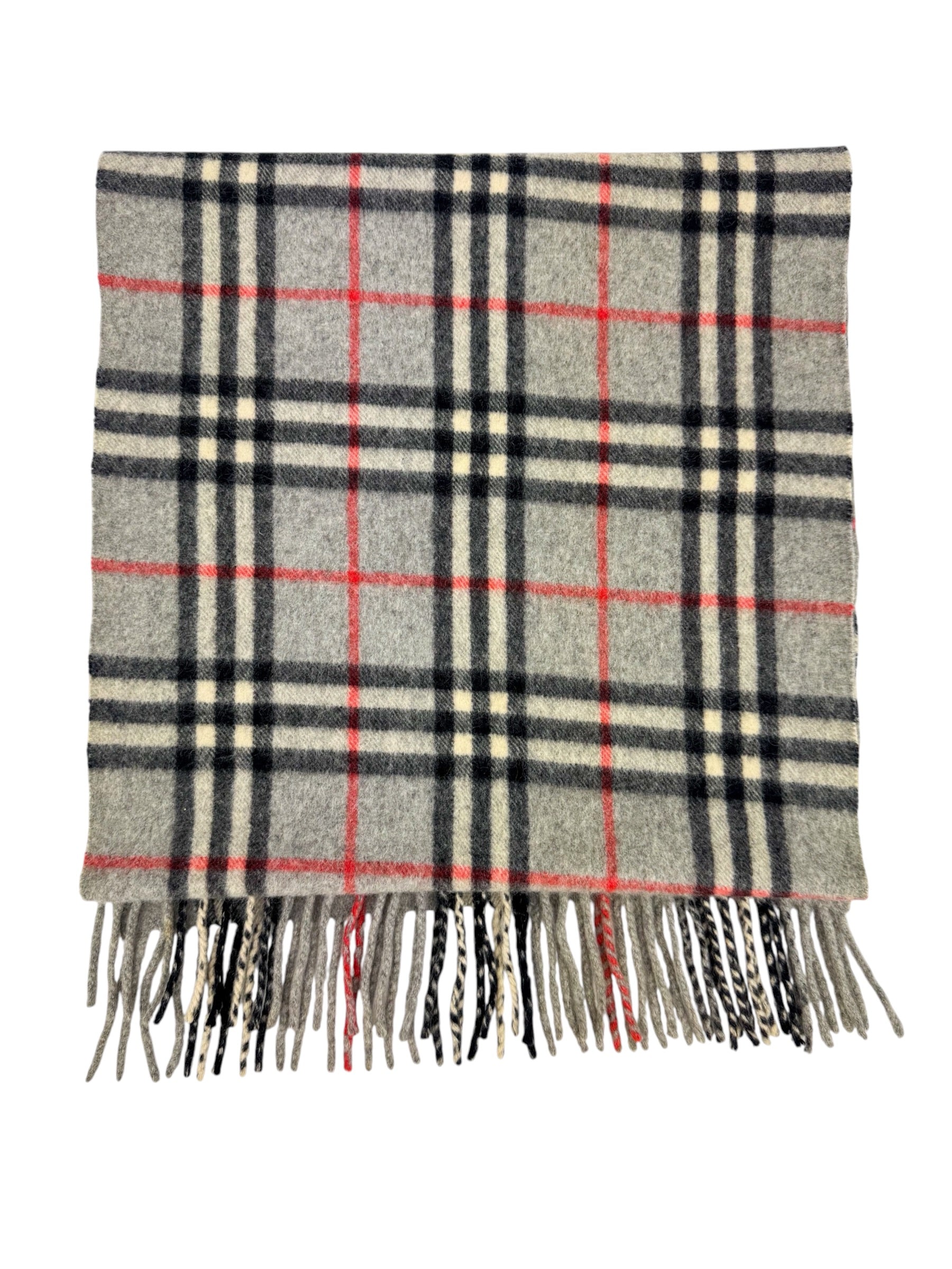 Burberry Grey Nova Check Cashmere Scarf