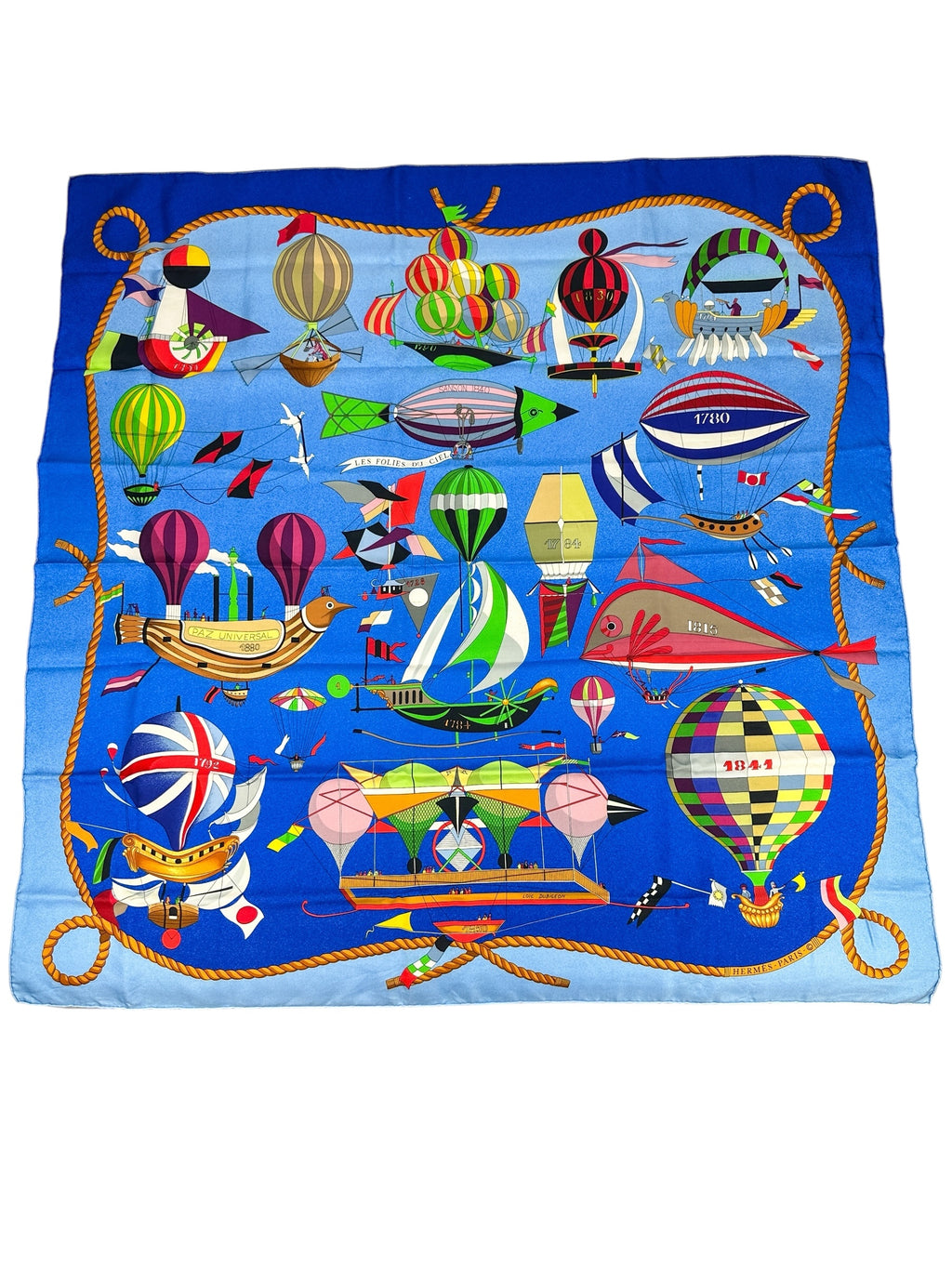 Hermès Les Folies Du Ciel Silk Scarf 90