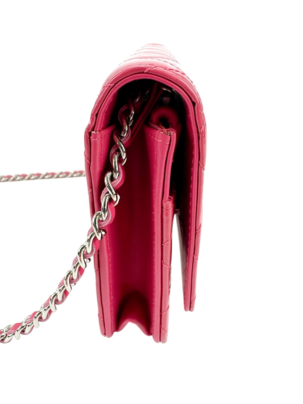 Chanel Pink Patent Leather Wallet On Chain (WOC)