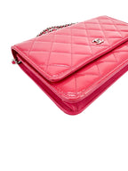 Chanel Pink Patent Leather Wallet On Chain (WOC)