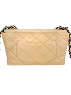 Chanel Beige Quilted Lambskin Medium Flap Bag