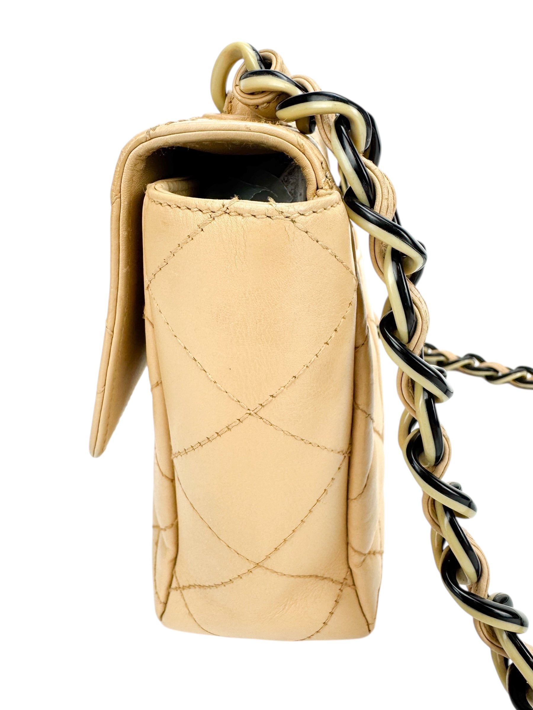 Chanel Beige Quilted Lambskin Medium Flap Bag