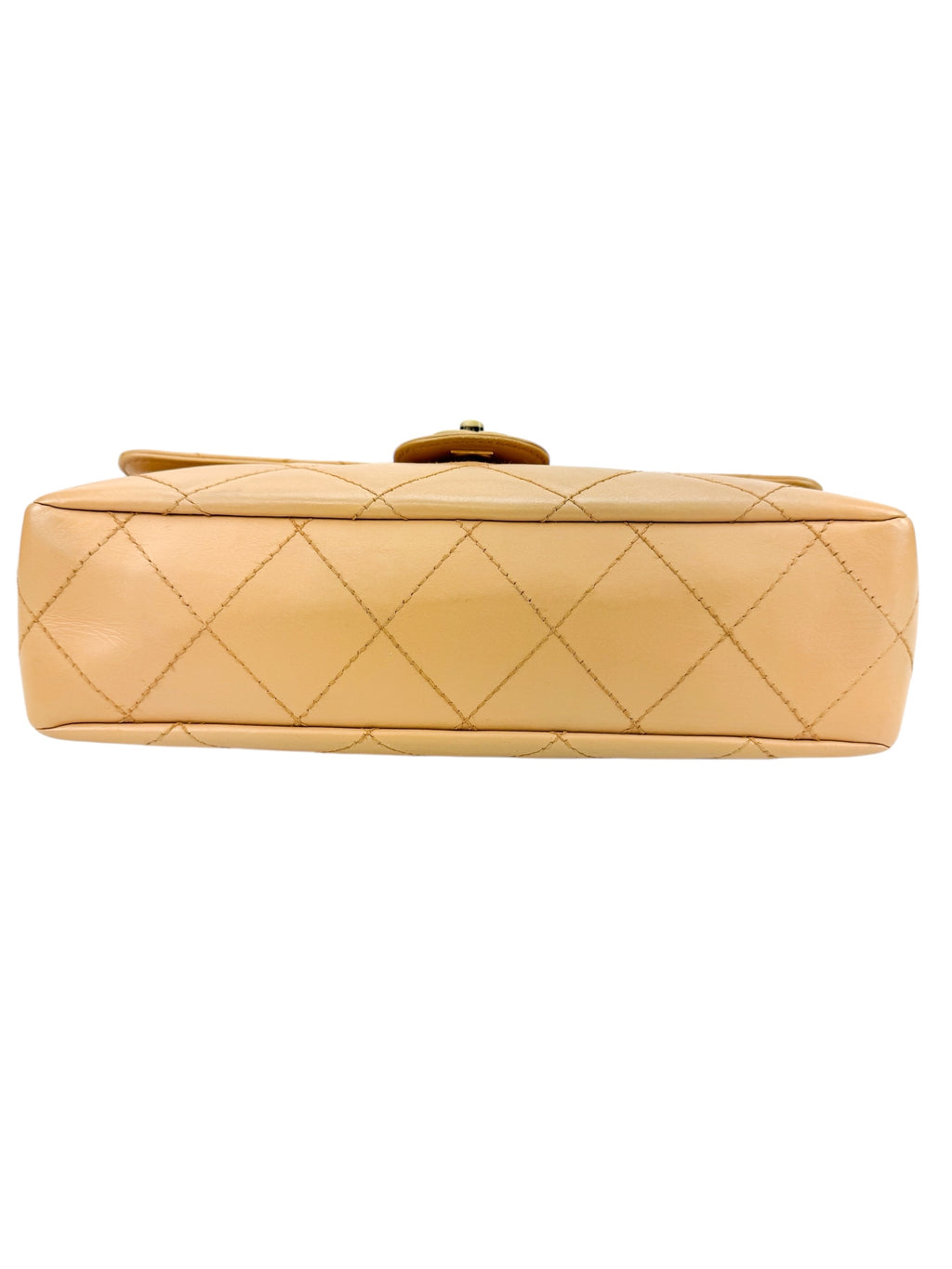 Chanel Beige Quilted Lambskin Medium Flap Bag