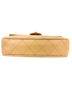 Chanel Beige Quilted Lambskin Medium Flap Bag