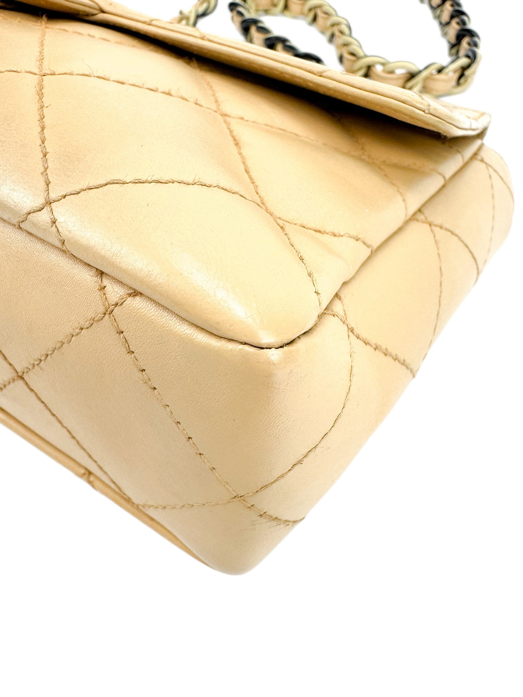 Chanel Beige Quilted Lambskin Medium Flap Bag