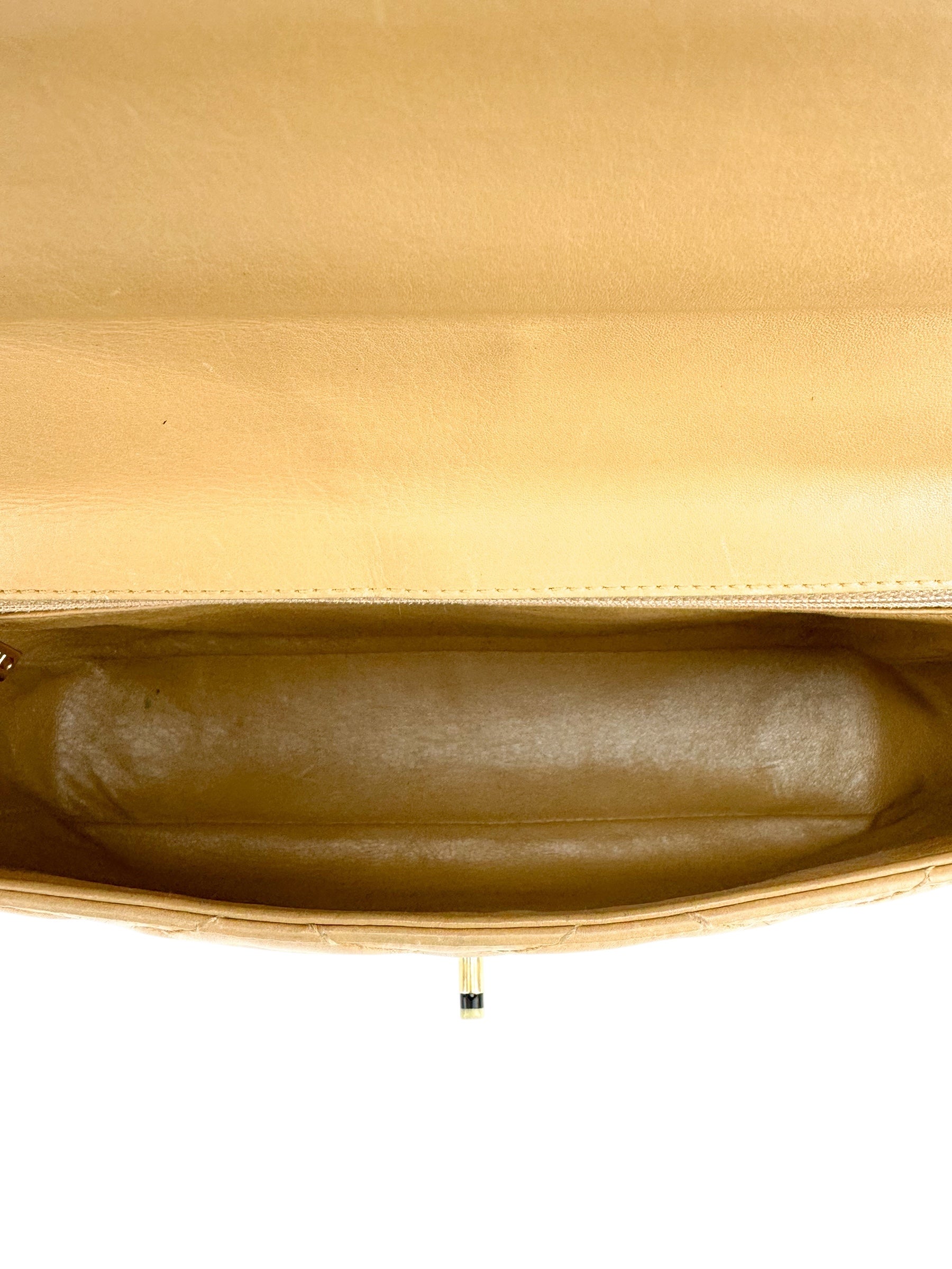 Chanel Beige Quilted Lambskin Medium Flap Bag