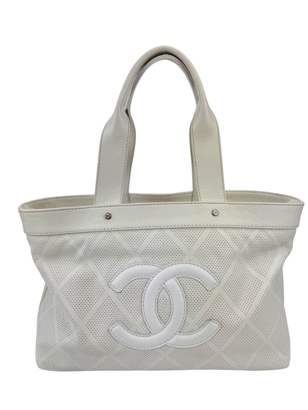 Chanel Coco Ivory Leather Tote