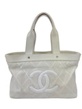 Chanel Coco Ivory Leather Tote